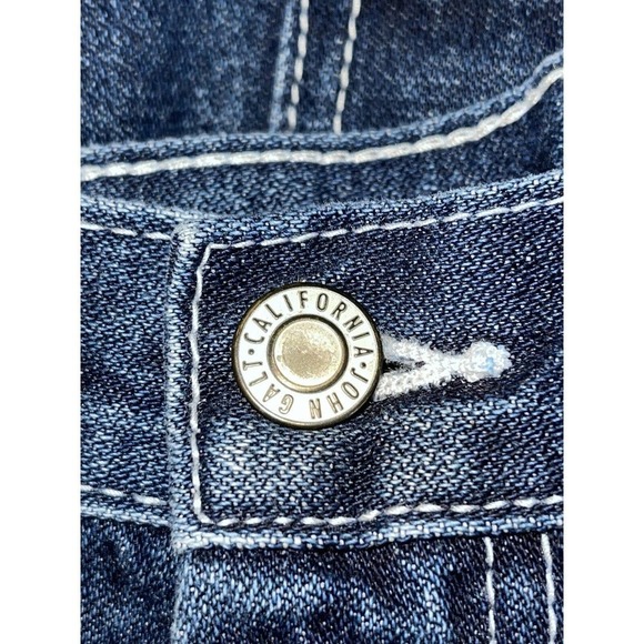 John Galt Shanghi Size S High Rise Dark Blue Patch Hammer Loop Carpenter Jeans - Picture 5 of 6